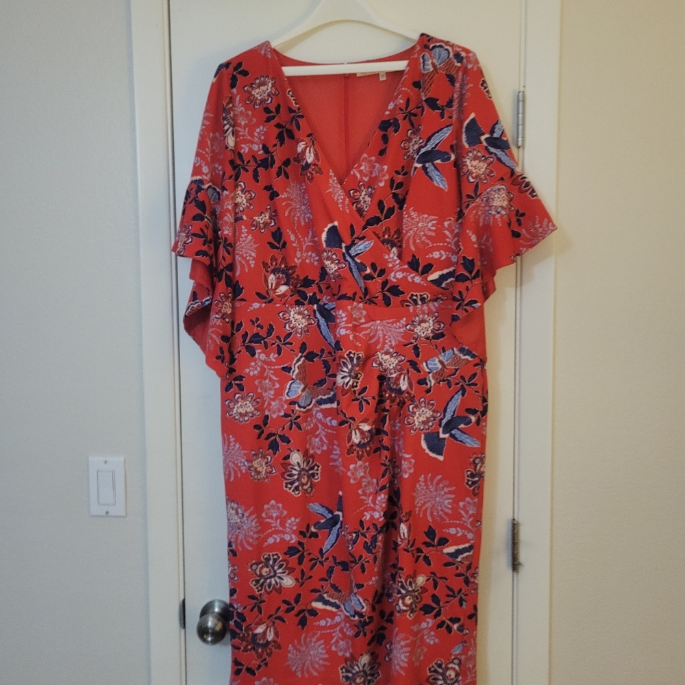 Rachel Roy red patterned midi dress